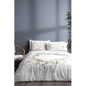 Özdilek Çift Kişilik Ranforce Nevresim Takımı Jardin De Flor Beyaz