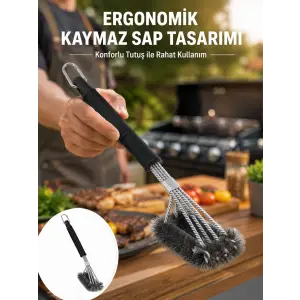 Paslanmaz Çelik Telli Mangal Temizlik Fırçası Yeni Nesil