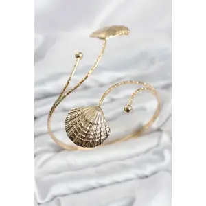 Pazu Bileklik Gold Renk Pirinç Deniz Kabuğu Model