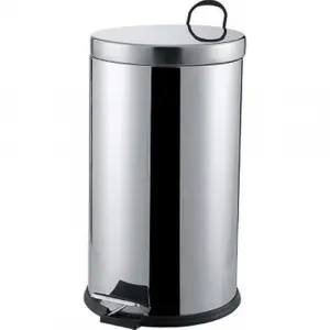 Pedallı 16lt Krom Metal Çöp Kovası Bx40