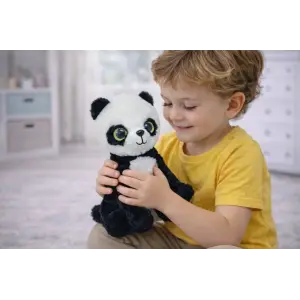 Peluş Cam Gözlü Hayvanlar 25 cm - Panda - 1 ADET