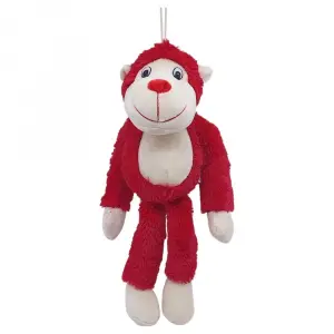 Peluş Maymun 40 cm - Yumuşak Peluş - G5501 - Kırmızı - 1 ADET