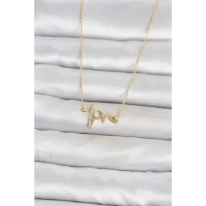 Pirinç Gold Renk Kalp Ritmi Model Kadın Kolye