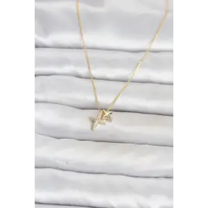 Pirinç Gold Renk Minimal Kutup Yıldızı Model Kadın Kolye