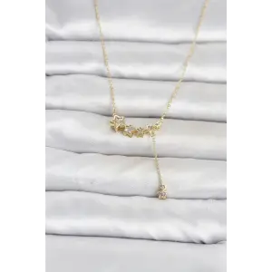 Pirinç Gold Renk Minimal Sallantılı Yıldız Model Kadın Kolye