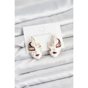 Pirinç Maske Model Kadın Küpe