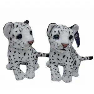 PL50135 25 CM OTURAN KÜÇÜK BEYAZ LEOPAR-HLY