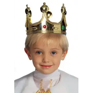 Plastik Kral Tacı Altın Renk Çocuk Boy Bx40