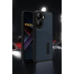 Po X7 Pro Kılıf Sara Kartvizitli Deri Kılıf - Taba