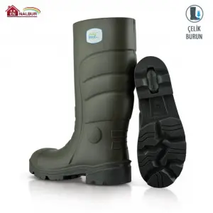 Pollyboot Vega 44 Numara Çelik Blu Çizme Poliüratan