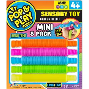 Pop  Play Tubes Duyusal Stres Oyuncağı Mini 5li