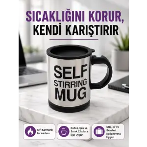Pratik ve Dayanıklı Termos Kupa | Tek Tuşla Otomatik Karıştırma
