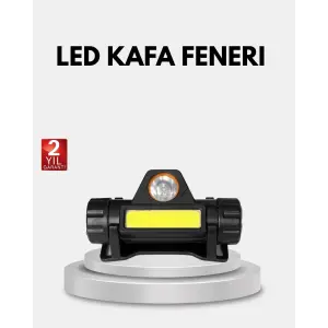 Profesyonel Şarjlı LED Kafa Lambası – Uzun Mesafe + Ortam Aydınlatması