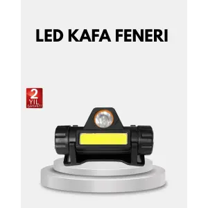 Profesyonel Şarjlı LED Kafa Lambası – Uzun Mesafe + Ortam Aydınlatması