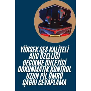 Profesyonel TWS Işıklı Kablosuz Bluetooth Kulaklık Oyuncu Kulaklığı