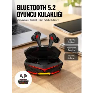 Profesyonel TWS Işıklı Kablosuz Bluetooth Kulaklık Oyuncu Kulaklığı Yeni Nesil
