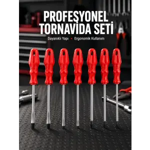 Profesyonel ve Günlük Kullanıma Uygun 7li Tornavida Seti