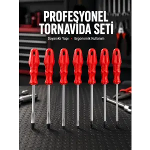 Profesyonel ve Günlük Kullanıma Uygun 7li Tornavida Seti