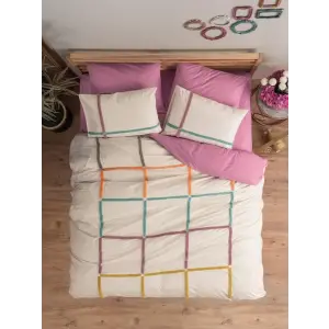 Puff Nakışlı Ranforce Çift Kişilik Nev Takımı İnsula Gülkurusu