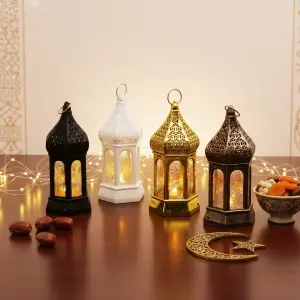 Ramazan Temalı Büyük Altıgen Kapalı Kubbe LED Lamba