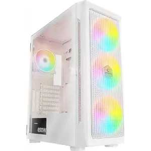 RAMPAGE PROLIX 650W 80+ Mesh Panel Temper Camlı + Argb Fanlı GAMING ATX KASA BEYAZ