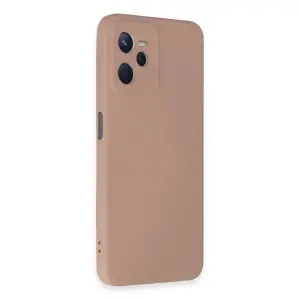 Realme C35 Kılıf Nano İçi Kadife  - Pudra