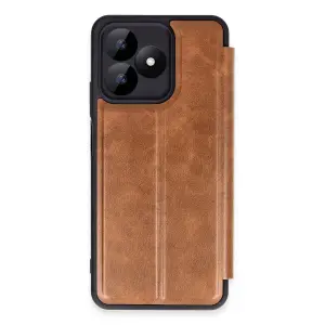 Realme Note 50 4g Kılıf Flip Cover - Taba