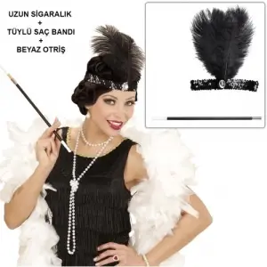 Retro Charliston Aksesuar Seti – Gatsby Kostüm Seti