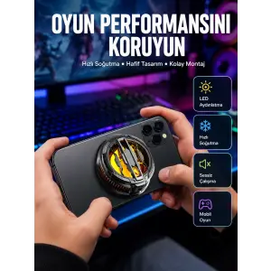 RGB Işıklı Sessiz Fanlı Telefon Soğutucu