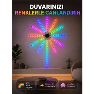 RGB LED Duvar Aydınlatması Telefon Kontrollü Dekoratif Ortam Işığı