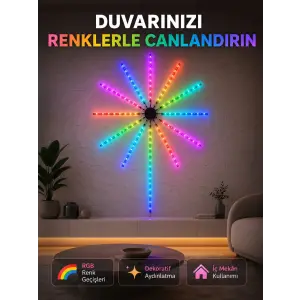 RGB LED Duvar Aydınlatması Telefon Kontrollü Dekoratif Ortam Işığı