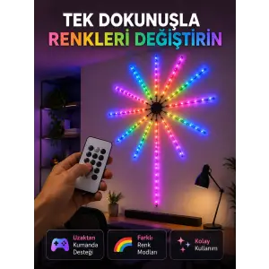 RGB LED Duvar Lambası Uzaktan Kumandalı Telefon Kontrollü Ortam Aydınlatması