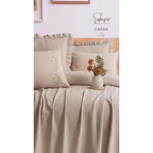 Şaheser Home Collection Yatak Örtüsü Çift Kişilik Cassie Bej