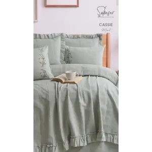 Şaheser Home Collection Yatak Örtüsü Çift Kişilik Cassie Mint