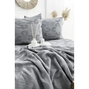 Şaheser Home Collection Yatak Örtüsü Çift Kişilik İt Antrasit