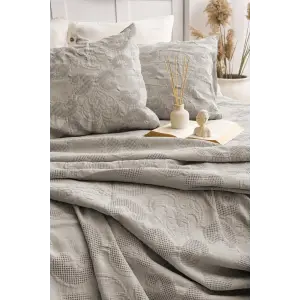 Şaheser Home Collection Yatak Örtüsü Çift Kişilik İt Vizon