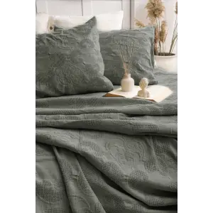 Şaheser Home Collection Yatak Örtüsü Çift Kişilik İt Yeşil