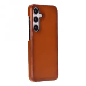 Samsung Galaxy S25 Plus Uyumlu, Hakiki Deri, El Yapımı Arka Kapak, Gölgeli Taba