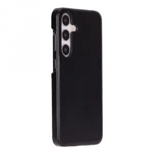Samsung Galaxy S25 Plus Uyumlu, Hakiki Deri, El Yapımı Arka Kapak, Kömür Siyah