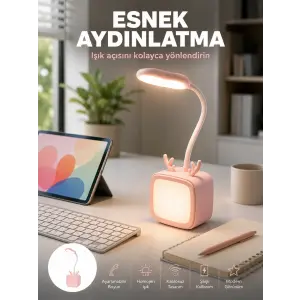 Şarj Edilebilir LED Masa Lambası Kablosuz Taşınabilir Gece Lambası