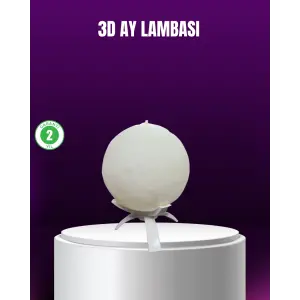 Şarjlı 3D Baskılı 16 Renk Ay Lambası  Stand