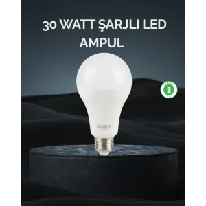 Şarjlı LED Ampul 30 Watt Soğuk Beyaz