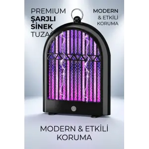 Şarjlı Sinek Savar Lamba Mor Işıklı Dekoratif Haşere Öldürücü Gece Lambası Modeli