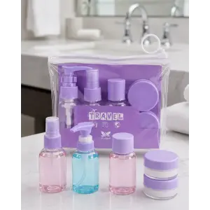 Şeffaf Seyahat Dolum Şişesi Seti 5 Parça Kozmetik Organizer