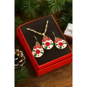 Şeker Yılbaşı Kutulu Zincir Kolye Set