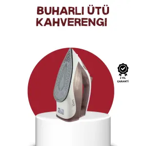 Seramik Tabanlı Buharlı Ütü 2200W Dikey Ütüleme 300ml Kahverengi