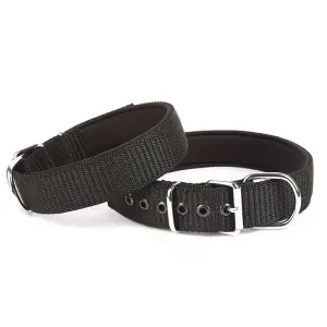 Seri Dokuma Köpek Boyun Tasması 4x52-60cm Siyah