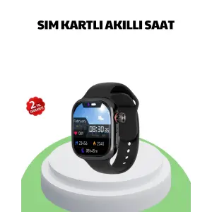 Sesli Arama Özellikli SIM Kartlı Siyah Akıllı Saat