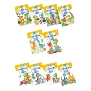 Sevimli Dinozorlar Boyama Kitabı  Çıkartmalı (10  Set)