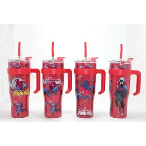 Sevimli Spiderman Pipetli Termos & Suluk Alk4713